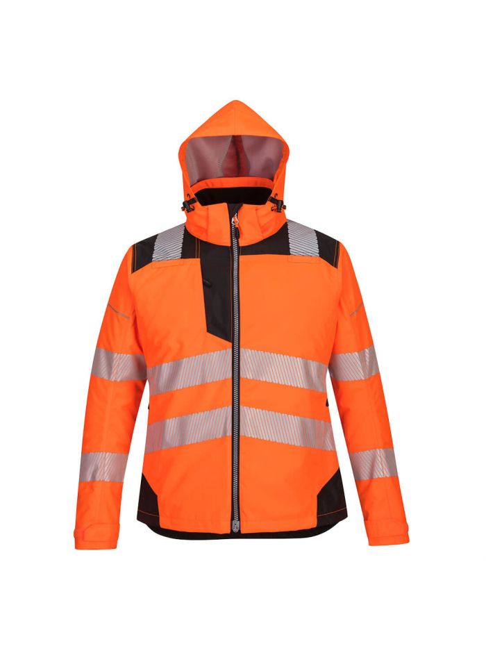 PW3 Hi-Vis Women's Winter Jacket, L, R, Orange/Black