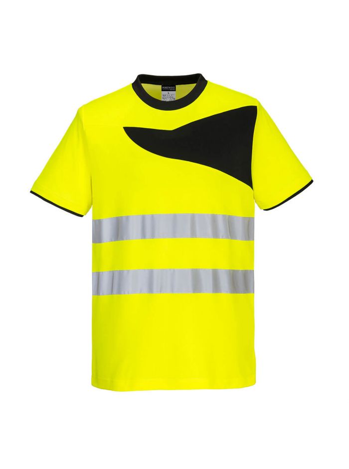 PW2 Hi-Vis Cotton Comfort T-Shirt S/S , 4XL, R, Yellow/Black