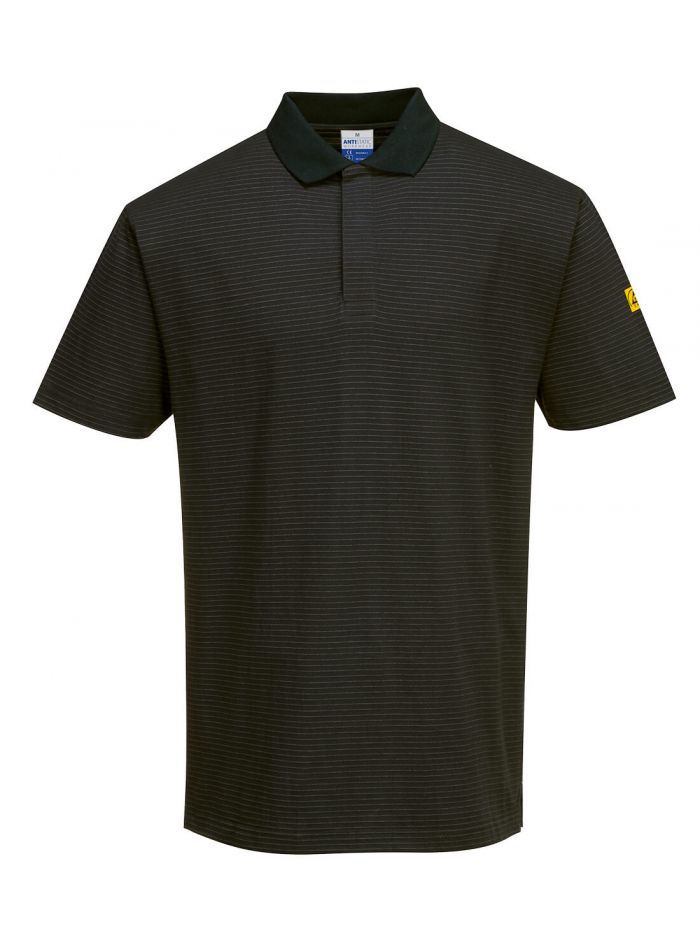 Anti-Static ESD Polo Shirt, L, R, Black