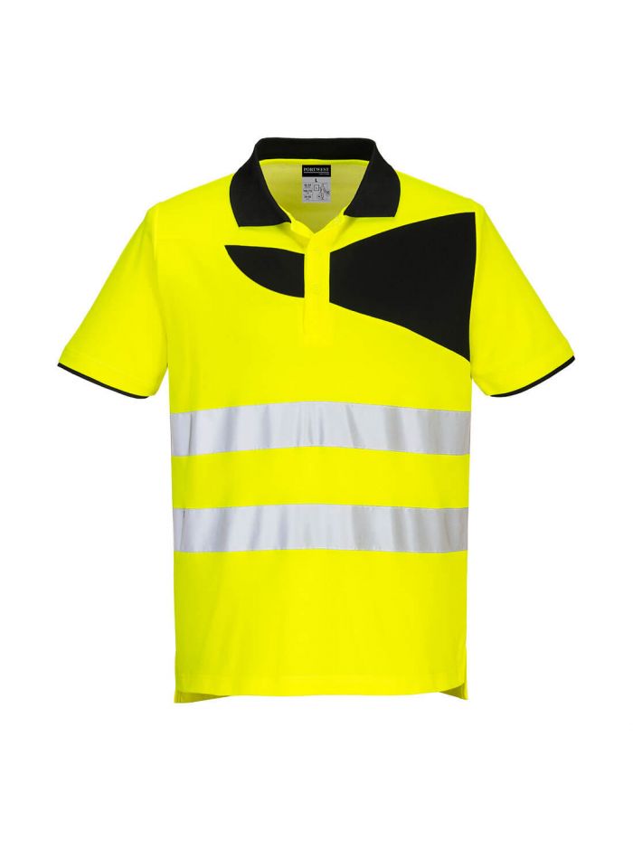PW2 Hi-Vis Cotton Comfort Polo Shirt S/S , 4XL, R, Yellow/Black