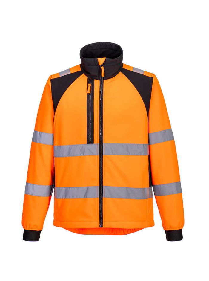 WX2 Eco Hi-Vis Softshell (2L), L, R, Orange/Black