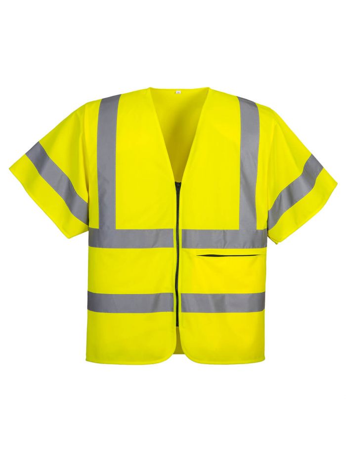 Hi-Vis Band and Brace Zip Vest S/S , L, R, Yellow