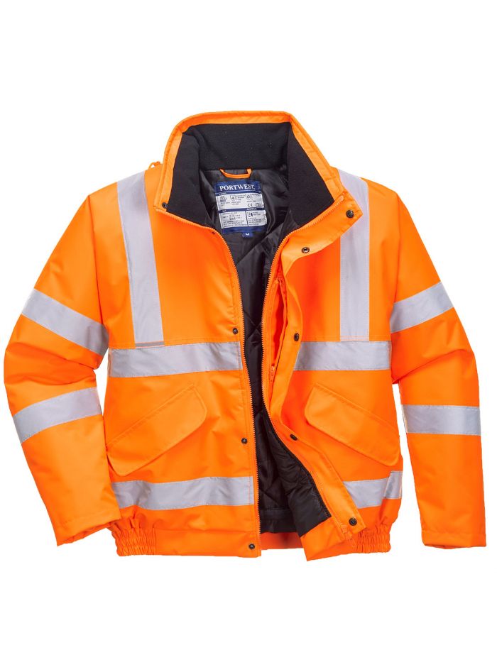 Hi-Vis Winter Bomber Jacket , 4XL, R, Orange