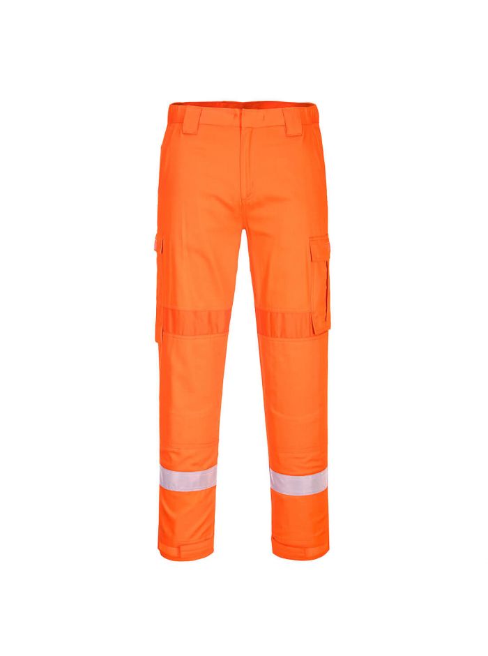 Bizflame Work Lightweight Stretch Panelled Trousers, L, R, Orange