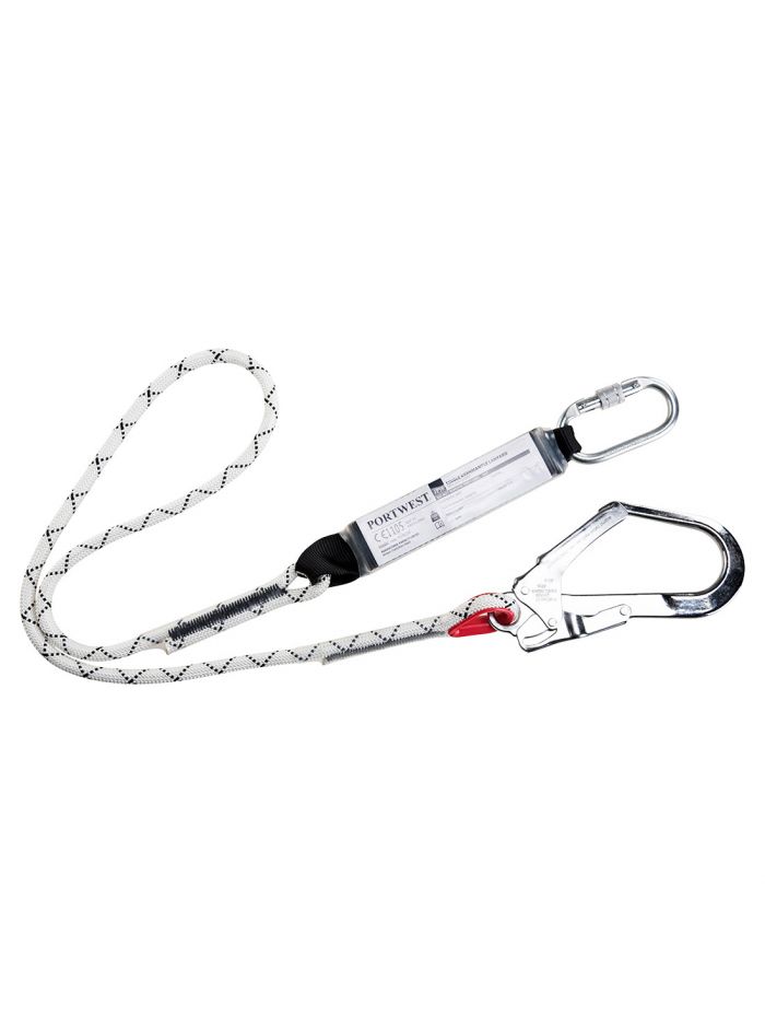 Single Kernmantle 1.8m Lanyard With Shock Absorber, , R, White