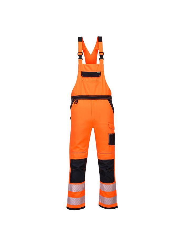 PW3 Hi-Vis Bib and Brace, L, R, Orange/Black