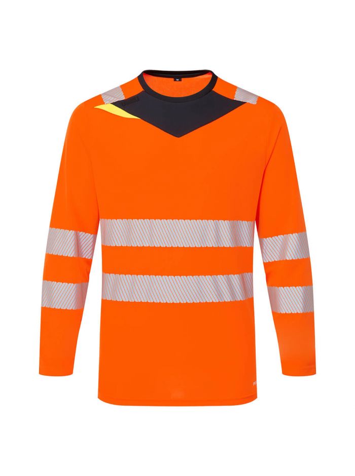 DX4 Hi-Vis T-Shirt L/S, 4XL, R, Orange/Black