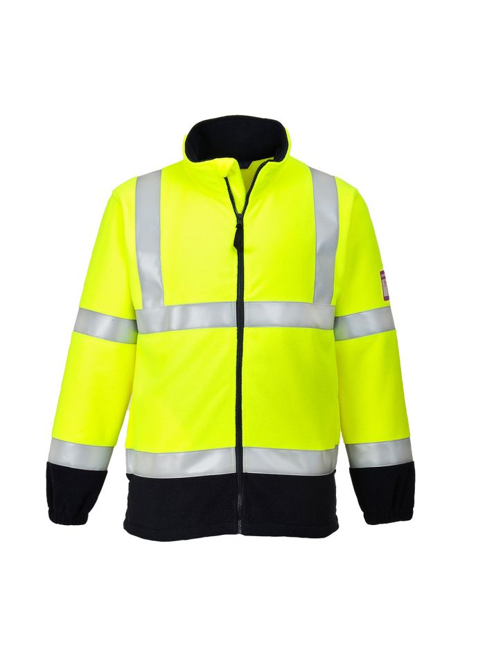 Flame Resistant Anti-Static Hi-Vis Fleece, L, R, Yellow