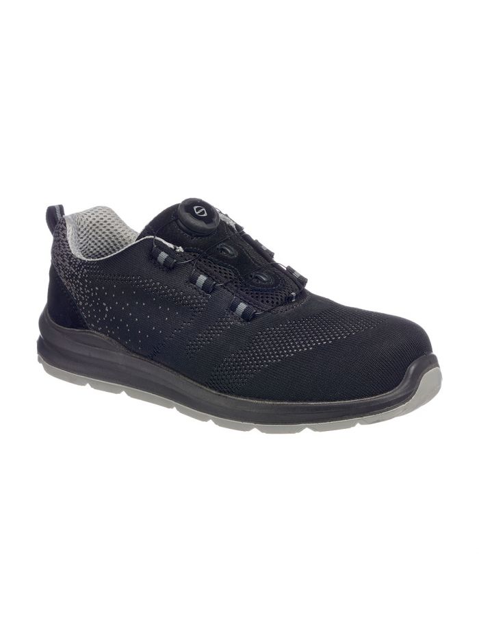 Portwest Compositelite Wire Lace Safety Trainer Knit S1P, 36, Y, Black/Grey