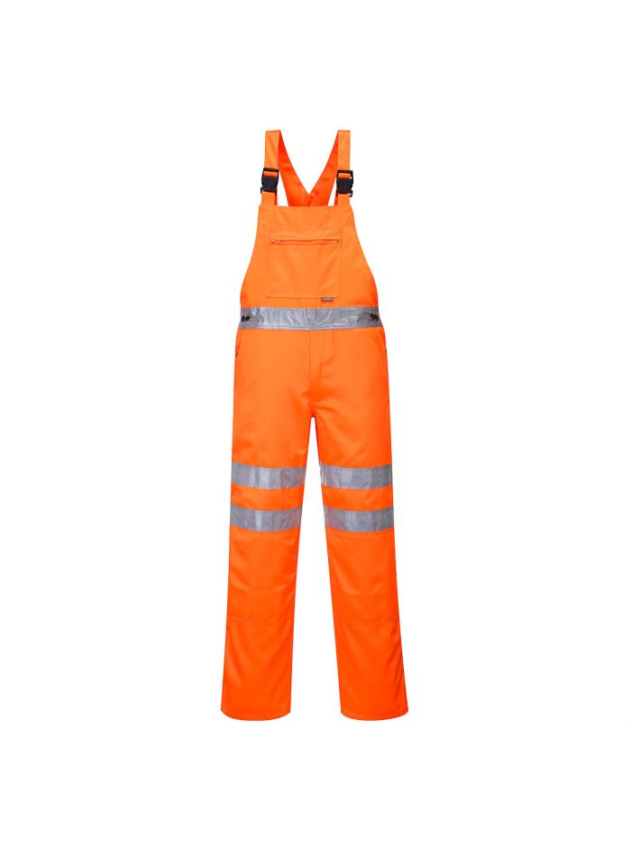 Hi-Vis Polycotton Service Bib and Brace, L, R, Orange