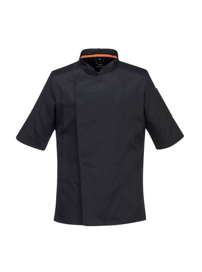 Stretch Mesh Air Pro Short Sleeve Jacket, L, R, Black