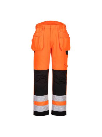 PW2 Hi-Vis Holster Pocket Trousers, 28, R, Orange/Black