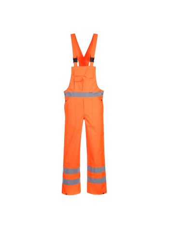 Hi-Vis Breathable Rain Bib and Brace, L, R, Orange