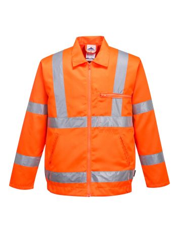 Hi-Vis Polycotton Bomber Jacket , L, R, Orange