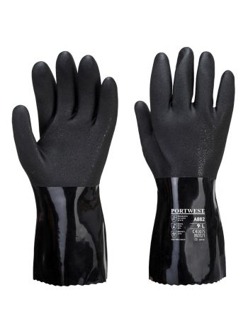 ESD PVC Chemical Gauntlet, L, R, Black