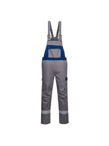 Bizflame Industry Two Tone Bib and Brace, L, R, Grey