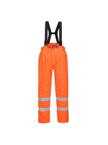 Bizflame Rain Lined Hi-Vis Antistatic FR Trousers, L, R, Orange