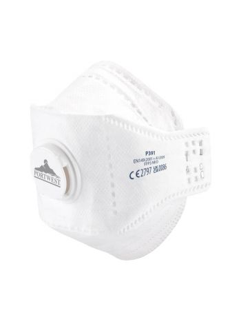 EAGLE FFP3 Valved Dolomite Fold Flat Respirator (Pk10), , R, White