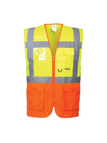 Prague Hi-Vis Executive Vest , L, R, Yellow/Orange