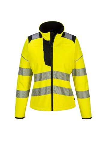 PW3 Hi-Vis Women's Softshell (3L), L, R, Yellow/Black