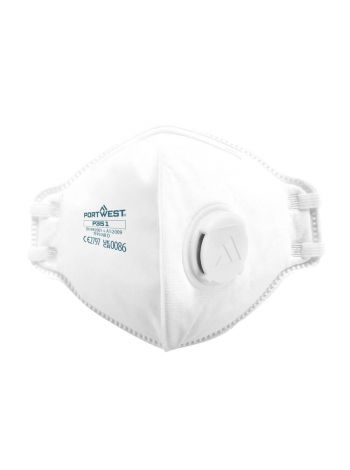 FFP3 Valved Dolomite Fold Flat Respirator (Pk20), , R, White