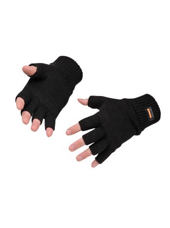 Insulated Fingerless Knit Glove, , R, Black