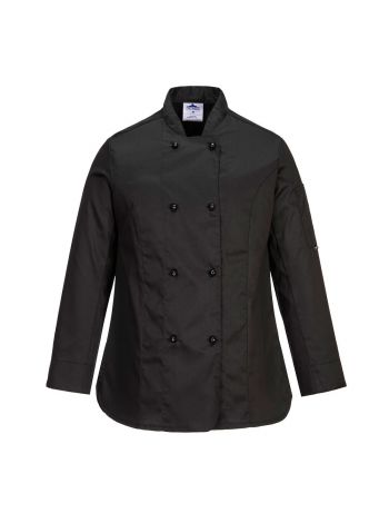 Rachel Women's Chefs Jacket L/S, L, R, Black