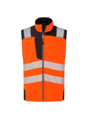 Hi-Vis Softshell Gilet (3L), 4XL, R, Orange/Black