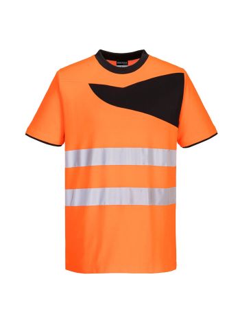 PW2 Hi-Vis Cotton Comfort T-Shirt S/S , 4XL, R, Orange/Black