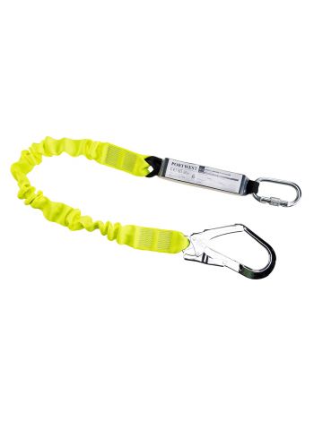Single Elasticated 1.8m Lanyard With Shock Absorber, , R, Yellow