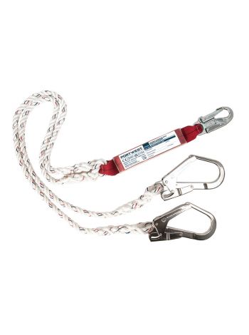 Double 1.8m Lanyard With Shock Absorber, , R, White