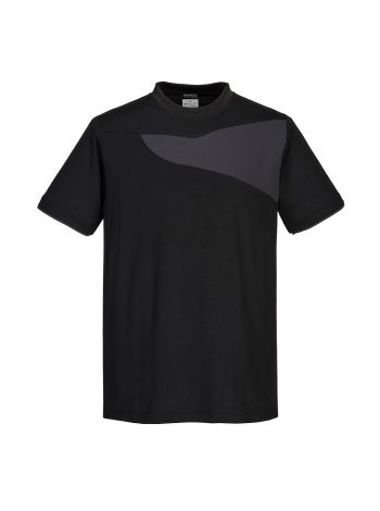 PW2 Cotton Comfort T-Shirt S/S, L, R, Black/Zoom Grey
