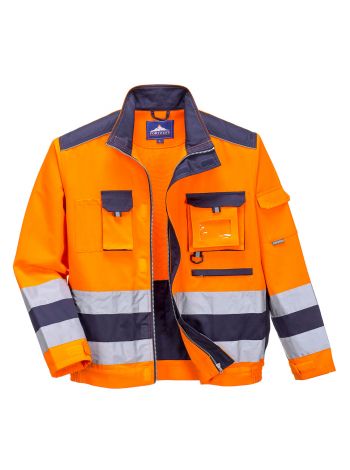 Lille Hi-Vis Contrast Bomber Jacket, L, R, Orange/Navy