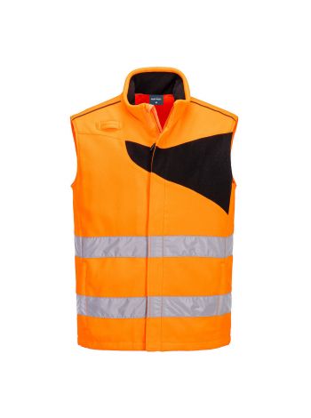 PW2 Hi-Vis Fleece Bodywarmer, 4XL, R, Orange/Black