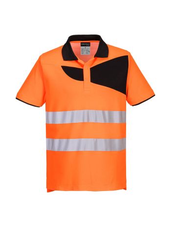 PW2 Hi-Vis Cotton Comfort Polo Shirt S/S , 4XL, R, Orange/Black